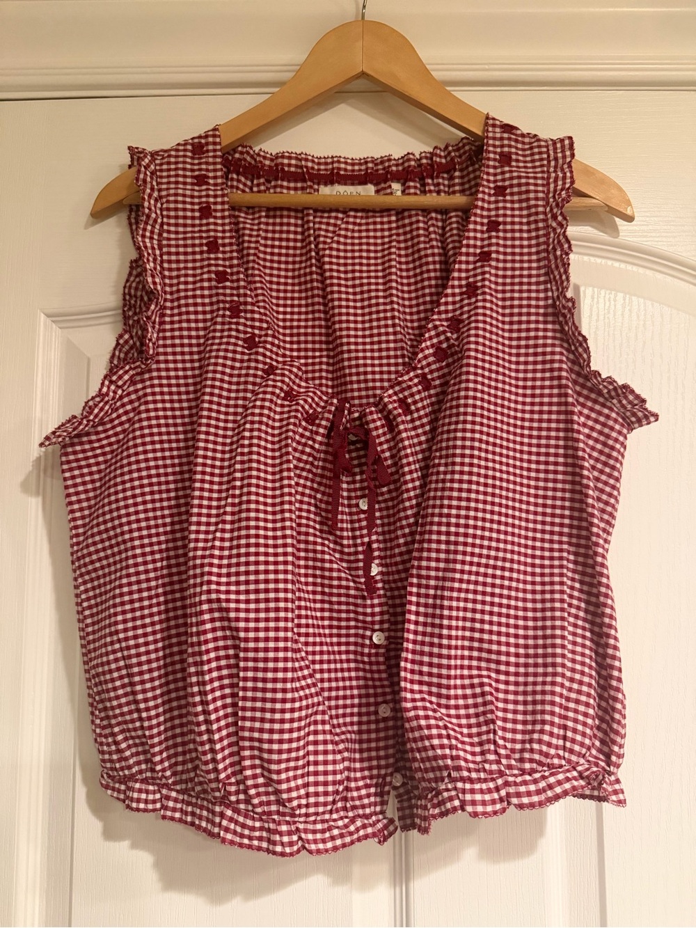 Doen Traveler Top
In Mulberry La Maddalena Gingham Size Medium